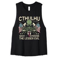 Funny 2024 elections Cthulhu for President Women's Racerback Cropped Tank