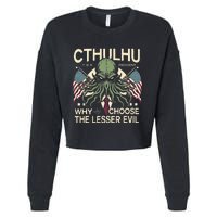 Funny 2024 elections Cthulhu for President Cropped Pullover Crew