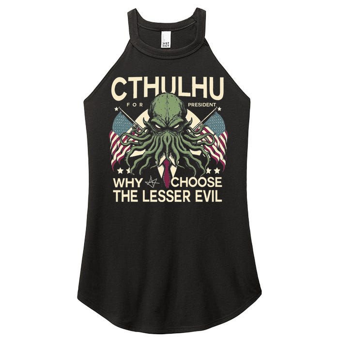 Funny 2024 elections Cthulhu for President Women's Perfect Tri Rocker Tank