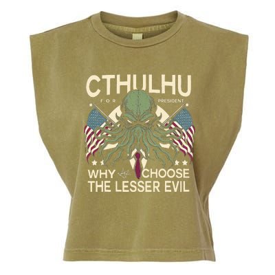 Funny 2024 elections Cthulhu for President Garment-Dyed Women's Muscle Tee