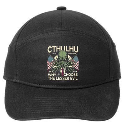 Funny 2024 elections Cthulhu for President 7-Panel Snapback Hat