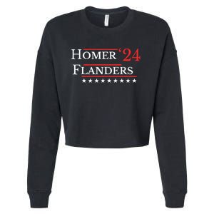 Funny 2024 Election Homer Flanders Funny Election Pairings Cropped Pullover Crew