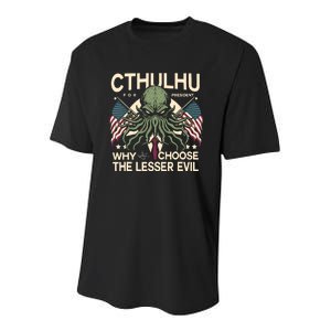 Funny 2024 Elections Cthulhu For President Youth Performance Sprint T-Shirt