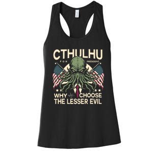 Funny 2024 Elections Cthulhu For President Women's Racerback Tank