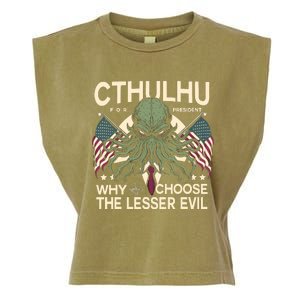 Funny 2024 Elections Cthulhu For President Garment-Dyed Women's Muscle Tee