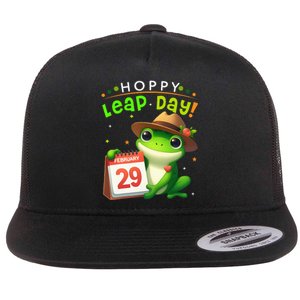 February 29th Funny Frog Leap Day Matching Leap Year 2024 Flat Bill Trucker Hat