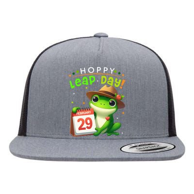 February 29th Funny Frog Leap Day Matching Leap Year 2024 Flat Bill Trucker Hat