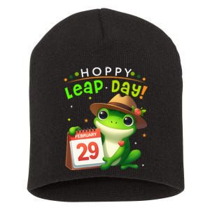 February 29th Funny Frog Leap Day Matching Leap Year 2024 Short Acrylic Beanie