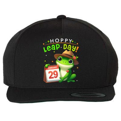 February 29th Funny Frog Leap Day Matching Leap Year 2024 Wool Snapback Cap