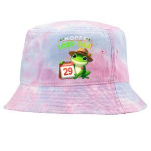 February 29th Funny Frog Leap Day Matching Leap Year 2024 Tie-Dyed Bucket Hat