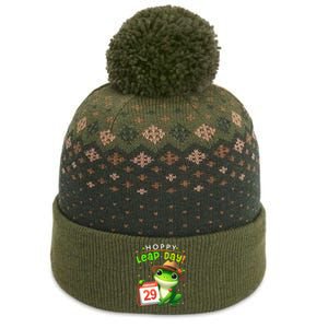 February 29th Funny Frog Leap Day Matching Leap Year 2024 The Baniff Cuffed Pom Beanie