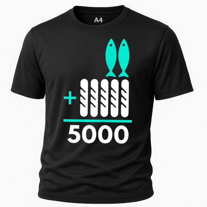 Funny 2 Fish +5 Loaves = 5000/5 Loaves And 2 Fish Gift Cooling Performance Crew T-Shirt