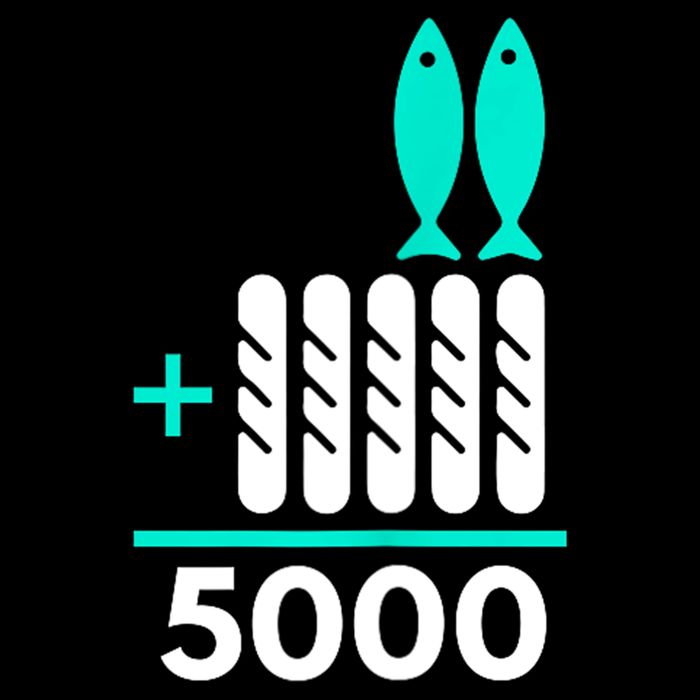 Funny 2 Fish +5 Loaves = 5000/5 Loaves And 2 Fish Gift Cooling Performance Crew T-Shirt