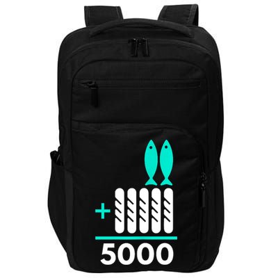 Funny 2 Fish +5 Loaves = 5000/5 Loaves And 2 Fish Gift Impact Tech Backpack