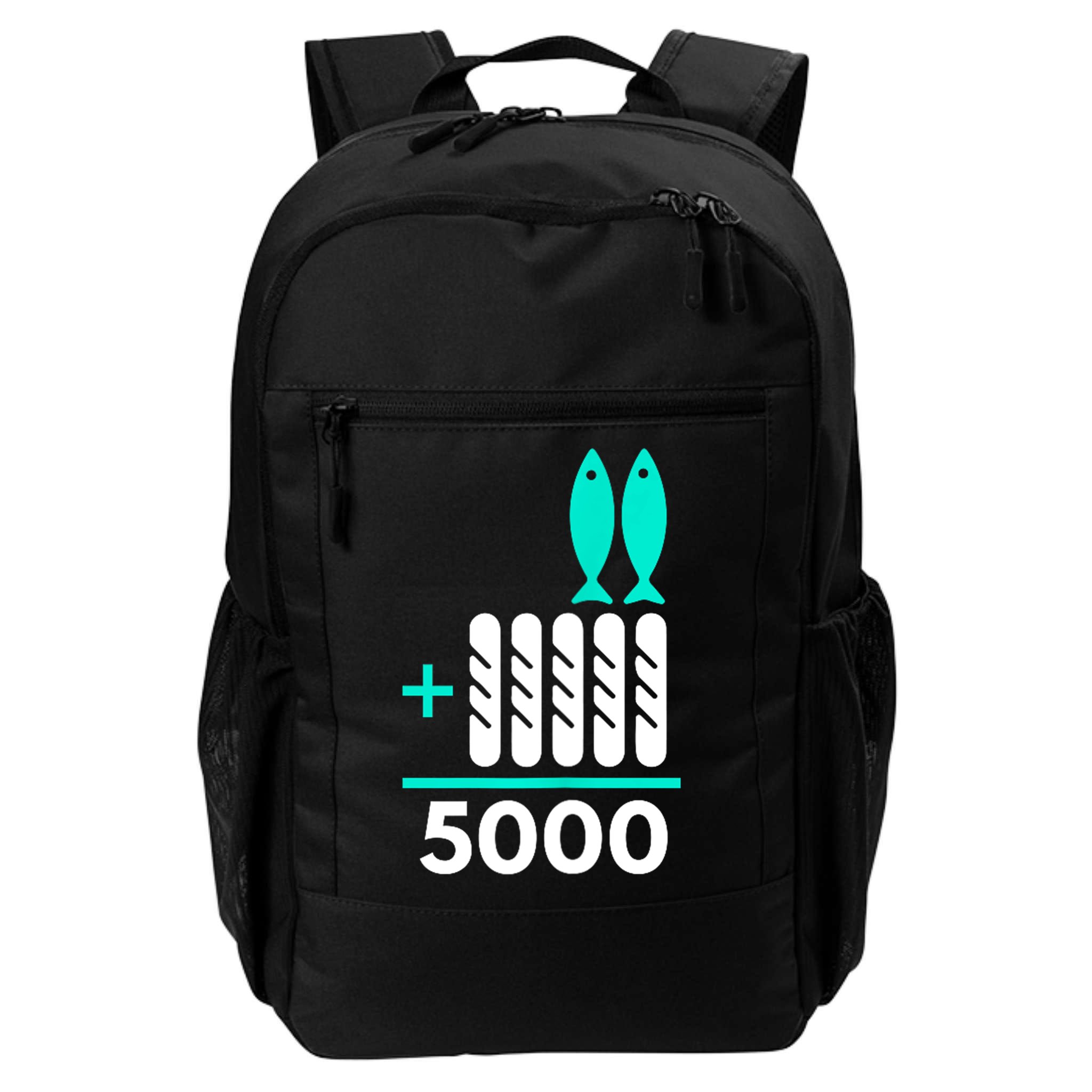 Funny 2 Fish +5 Loaves = 5000/5 Loaves And 2 Fish Gift Backpack