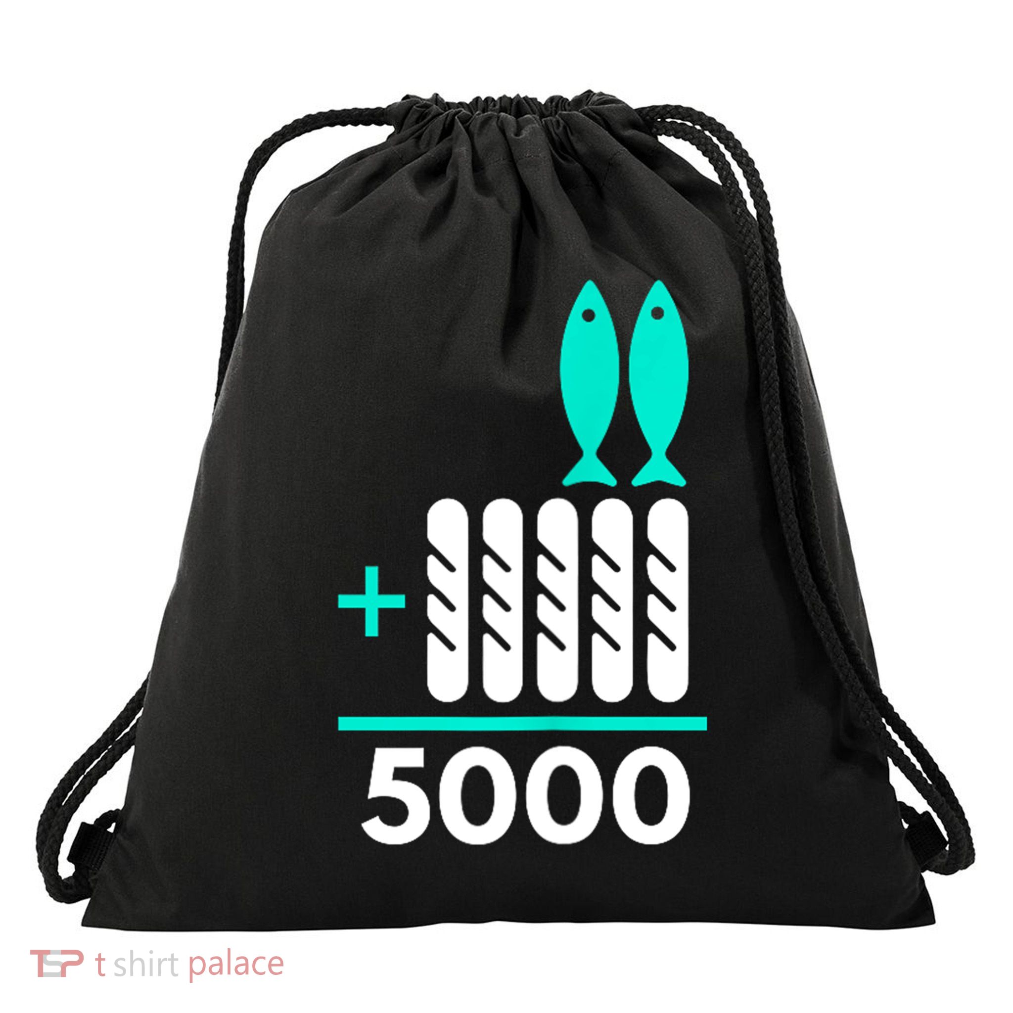 Funny 2 Fish +5 Loaves = 5000/5 Loaves And 2 Fish Gift Drawstring Bag