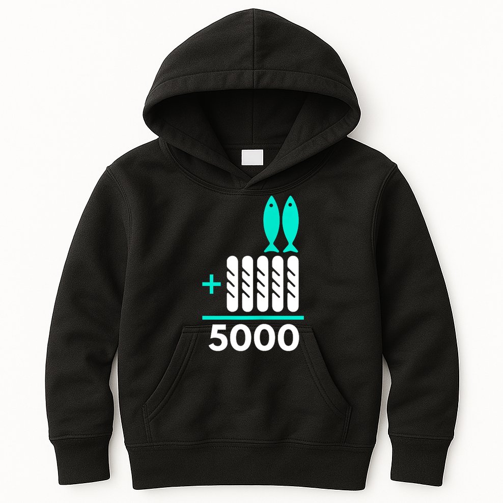 Funny 2 Fish +5 Loaves = 5000/5 Loaves And 2 Fish Gift Kids Hoodie