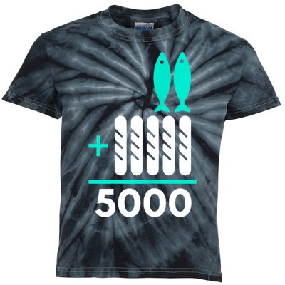 Funny 2 Fish +5 Loaves = 5000/5 Loaves And 2 Fish Gift Kids Tie-Dye T-Shirt