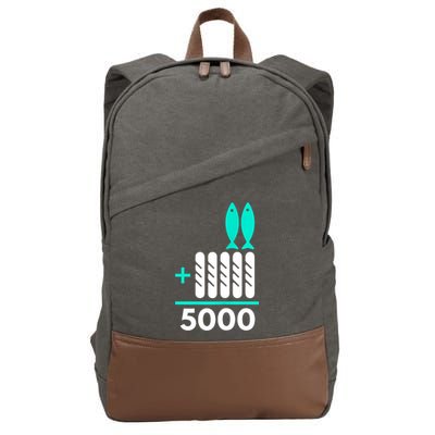 Funny 2 Fish +5 Loaves = 5000/5 Loaves And 2 Fish Gift Cotton Canvas Backpack