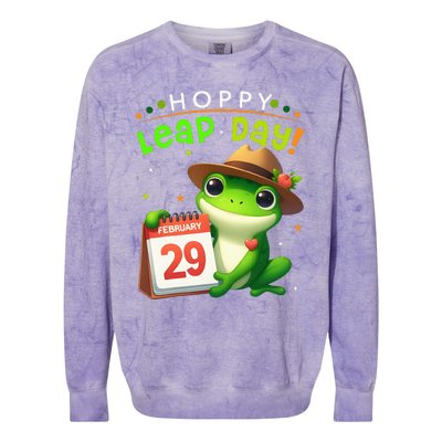 February 29th Funny Frog Leap Day Matching Leap Year 2024 Colorblast Crewneck Sweatshirt