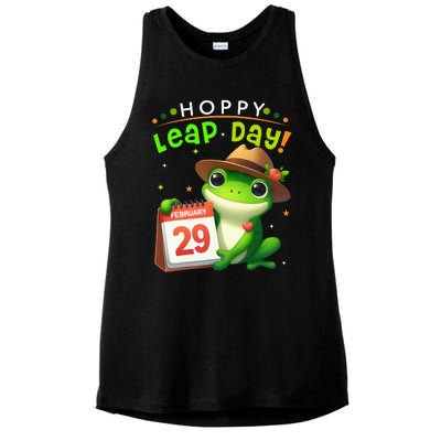 February 29th Funny Frog Leap Day Matching Leap Year 2024 Ladies PosiCharge Tri-Blend Wicking Tank