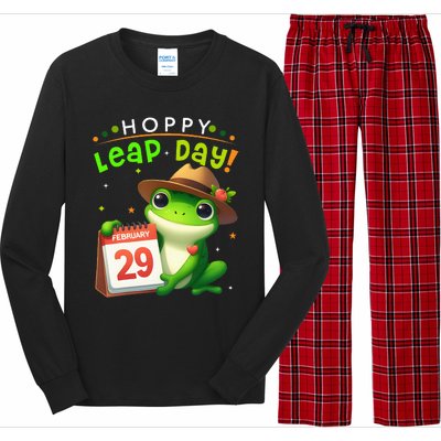 February 29th Funny Frog Leap Day Matching Leap Year 2024 Long Sleeve Pajama Set