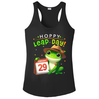 February 29th Funny Frog Leap Day Matching Leap Year 2024 Ladies PosiCharge Competitor Racerback Tank