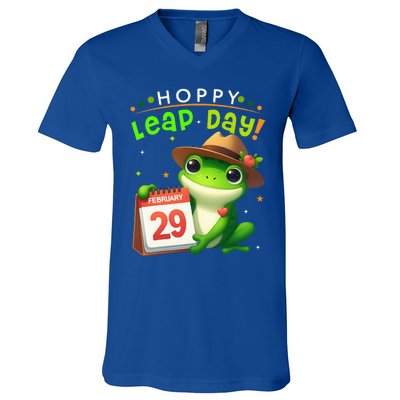 February 29th Funny Frog Leap Day Matching Leap Year 2024 V-Neck T-Shirt