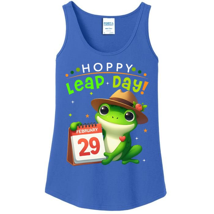 February 29th Funny Frog Leap Day Matching Leap Year 2024 Ladies Essential Tank