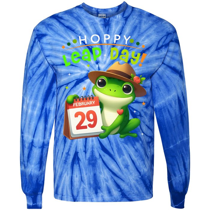 February 29th Funny Frog Leap Day Matching Leap Year 2024 Tie-Dye Long Sleeve Shirt