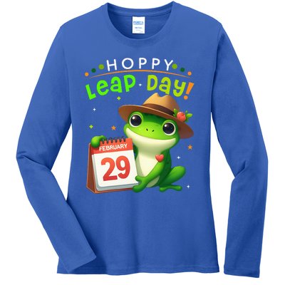 February 29th Funny Frog Leap Day Matching Leap Year 2024 Ladies Long Sleeve Shirt