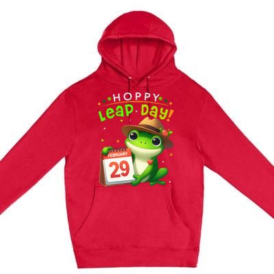 February 29th Funny Frog Leap Day Matching Leap Year 2024 Premium Pullover Hoodie