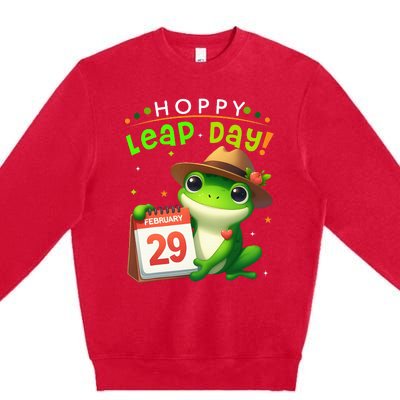 February 29th Funny Frog Leap Day Matching Leap Year 2024 Premium Crewneck Sweatshirt