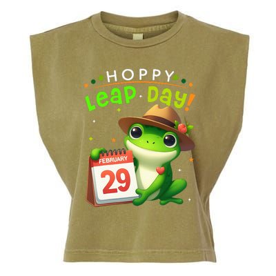 February 29th Funny Frog Leap Day Matching Leap Year 2024 Garment-Dyed Women's Muscle Tee