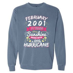 February 2001 Girl 19 Years Being Sunshine Mixed Hurricane Gift Garment-Dyed Sweatshirt