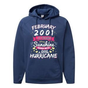 February 2001 Girl 19 Years Being Sunshine Mixed Hurricane Gift Performance Fleece Hoodie