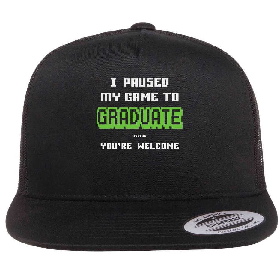 Funny 2025 Gamer Graduate Graduation Flat Bill Trucker Hat