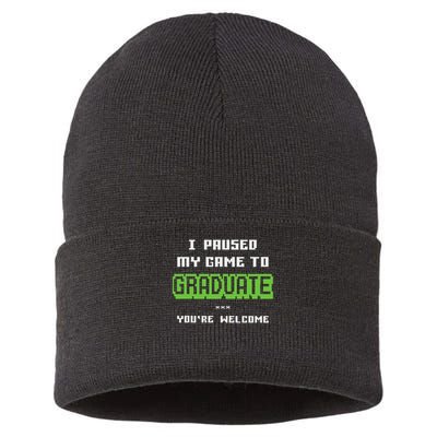 Funny 2025 Gamer Graduate Graduation Sustainable Knit Beanie