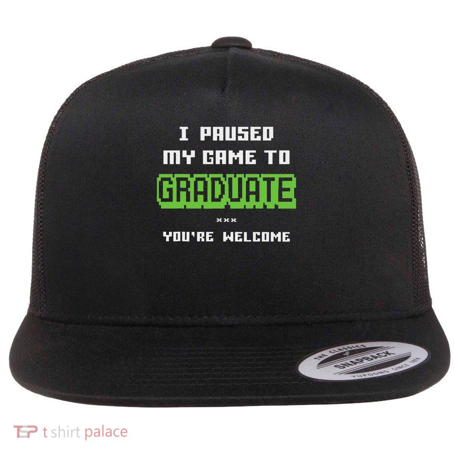 Funny 2025 Gamer Graduate Graduation Flatbill Hat