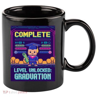 Funny 2025 Gamer Level Complete Master College Graduation 11oz C Handle Ceramic Mug