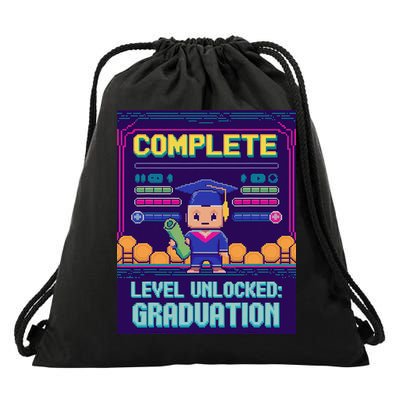 Funny 2025 Gamer Level Complete Master College Graduation Drawstring Bag