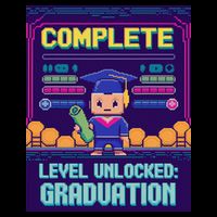 Funny 2025 Gamer Level Complete Master College Graduation Flat Bill Trucker Hat