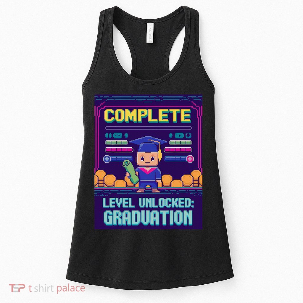 Funny 2025 Gamer Level Complete Master College Graduation Womens Tank Top