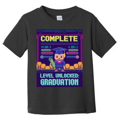 Funny 2025 Gamer Level Complete Master College Graduation Toddler T-Shirt