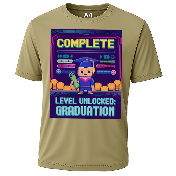 Funny 2025 Gamer Level Complete Master College Graduation Cooling Performance Crew T-Shirt