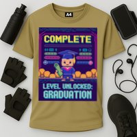 Funny 2025 Gamer Level Complete Master College Graduation Cooling Performance Crew T-Shirt