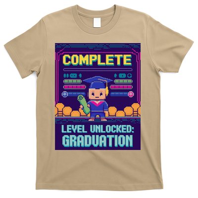 Funny 2025 Gamer Level Complete Master College Graduation T-Shirt