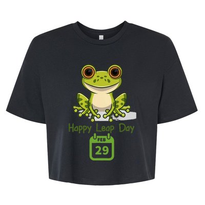 February 29th Leap Day Frog Cute Matching Leap Year 2024 Bella+Canvas Jersey Crop Tee