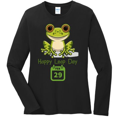 February 29th Leap Day Frog Cute Matching Leap Year 2024 Ladies Long Sleeve Shirt