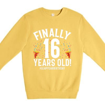 Feb 29th Leap Year 2024 16 Years Old Birthday Party Gifts Premium Crewneck Sweatshirt